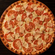 Salgadas: Napolitana - Pizza Grande (Ingredientes: Molho, Mussarela, Tomate, Parmesão, Orégano)