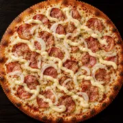 Salgadas: Paulista - Pizza Grande (Ingredientes: Molho, Mussarela, Calabresa, Catupiry, Cebola, Orégano)