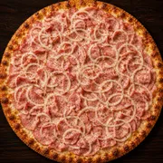 Salgadas: Lombo - Pizza Grande (Ingredientes: Molho, Mussarela, Lombo Canadense, Cebola, Orégano)