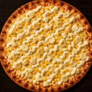 Salgadas: Mimosa - Pizza Grande (Ingredientes: Molho, Mussarela, Milho, Palmito, Catupiry, Orégano)