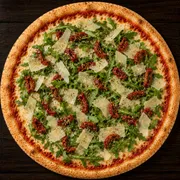 Salgadas: Tomate Seco e Rúcula - Pizza Grande (Ingredientes: Molho, Mussarela, Tomate Seco, Parmesão, Orégano, Rúcula)