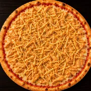 Salgadas: Strogonoff de Frango - Pizza Grande (Ingredientes: Molho, Mussarela, Orégano, Strogonoff, Batata Palha)