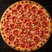 Salgadas: Peperoni - Pizza Grande (Ingredientes: Molho, Mussarela, Peperoni, Tomate Picado, Cebola, Orégano)