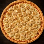 Doces: Banana - Pizza Grande (Ingredientes: Mussarela, Banana, Leite Condensado, Canela)