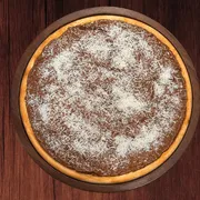 Sabores Doces Tradicionais: T- Prestígio - Pizza Gigante (Ingredientes: Creme de Leite, Mussarela, Chocolate ao Leite, Coco Ralado)