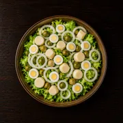 Saladas: Salada Mista - Salada | M (Ingredientes: Alface, Azeitona, Cebola, Ovo de Codorna, Palmito)