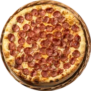 Tradicional: 06. CALABRESA - Pizza Grande (Ingredientes: Molho de Tomate, Muçarela, Calabresa, Orégano)