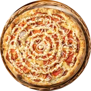 Tradicional: 08. BAIANA - Pizza Grande (Ingredientes: Molho de Tomate, Muçarela, Pimenta Calabresa, Calabresa, Tomate, Cebola, Catupiry, Alho Crocante, Orégano)