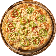 Tradicional: 10. NATURAL - Pizza Grande (Ingredientes: Molho de Tomate, Muçarela, Tomate, Cebola, Palmito, Pimentão, Orégano)