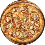 Tradicional: 18. PARIS - Pizza Grande (Ingredientes: Molho de Tomate, Muçarela, Calabresa, Lombo tipo canadense, Tomate, Pimentão, Parmesão)