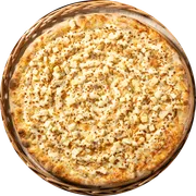 Cremosa: 23. CREMOSA DE FRANGO COM PALMITO - Pizza Grande (Ingredientes: Molho de Tomate, Muçarela, Peito de frango desfiado, Palmito, Catupiry, Orégano)