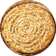 Cremosa: 24. CREMOSA DE FRANGO - Pizza Grande (Ingredientes: Molho de Tomate, Muçarela, Peito de frango desfiado, Catupiry, Orégano)