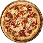 Especial: 40. TRADIÇÃO - Pizza Grande (Ingredientes: Molho de Tomate, Muçarela, Lombo tipo canadense, Tomate Seco, Champignon, Cebola, Orégano)