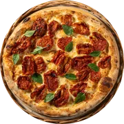 Especial: 43. NOTÁVEL - Pizza Grande (Ingredientes: Molho de Tomate, Muçarela, Tomate Seco, Folhas de manjericão)