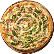 Especial: 44. BRÓCOLIS - Pizza Grande (Ingredientes: Molho de Tomate, Muçarela, Brócolis, Catupiry, Bacon, Alho Crocante, Orégano)