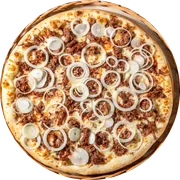 Especial: 49. AMERICANA - Pizza Grande (Ingredientes: Molho de Tomate, Muçarela, Cupim bovino desfiado, Cebola, Alho Crocante, Orégano)