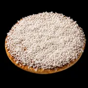 Doces: Esfiha Prestigio - Massa de esfiha com fubá, chocolate ao leite e coco ralado