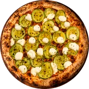 Tradicionais: Pizza Zuchini - Pizza Gigante (Ingredientes: Molho de Tomate, Mussarela, Abobrinha, Ricota, Parmesão)