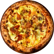 Especiais: Pizza Pera Caramelizada & Parma - Pizza Gigante (Ingredientes: Creme de Leite, Mussarela, Pera Caramelizada, Gorgonzola, Mel, Parma)