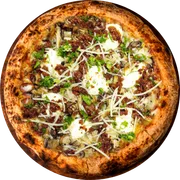 Especiais: Pizza Mushroom - Pizza Gigante (Ingredientes: Molho de Tomate, Mussarela, Mix de Cogumelo, Ricota, Bacon, Parmesão, Cebolinha)