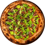Especiais: Pizza Figo & Parma - Pizza Gigante (Ingredientes: Mussarela, Geleia de Figo, Parma, Gorgonzola, Cebola Caramelizada, Rúcula)