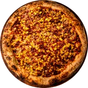 Tradicionais: Pizza Milho e Bacon - Pizza Gigante (Ingredientes: Molho de Tomate, Mussarela, Milho, Bacon)