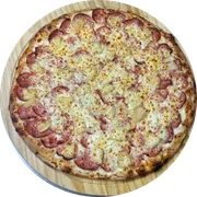 Tradicional: Calabresa c/ Abacaxi - Pizza Pequena (Ingredientes: Molho de Tomate,  Mussarela,  Calabresa, Abacaxi,  Orégano)