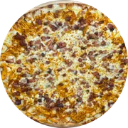 Tradicional: Frango C/ Bacon - Pizza Pequena (Ingredientes:  Bacon, Molho de Tomate,  Frango,  Mussarela,  Orégano)