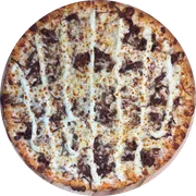 Especiais: Costela desfiada com catupiry acebolada - Pizza Pequena (Ingredientes:  Cebola, Costela Desfiada,  Mussarela,  Orégano, Molho de Tomate, Catupiry)