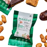 Chocolates|Doces: Paçoca Manduí Coberta de Chocolate 70% Cacau 30g - Paçoca Proteica|Adoçada com Tâmara.