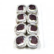 Uramaki: Atum 08 Peças - Enrolado de Alga, Arroz, Atum, Cheese, Cebolinha e Gergilim