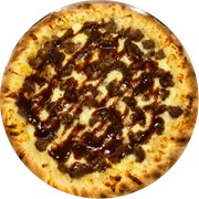 Especiais: Barbecue - Pizza Grande (Ingredientes: Molho de Tomate, Mussarela, Carne bovina, Molho barbecue, Orégano)