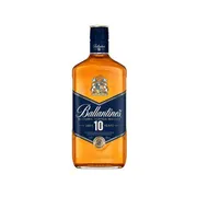 Destilados: Whisky Ballantines 10 Anos 1L - Scotch Whisky envelhecido em barris de carvalho por pelo menos 10 anos. Tem cor âmbar dourado, aroma suave e profundo, seu sabor é complexo com toques de turfa e madeira.