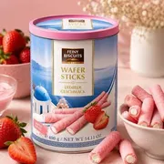 Biscoitos|Doces: Wafer Feiny Biscuits Creme de Morango 400g -