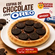 Esfihas Doces: Chocolate com Óreo - Esfiha Doces (Ingredientes: Chocolate ao Leite, Óreo)
