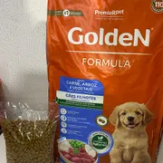 Cães: Golden Filhote Médio/Grande Carne-Vegetais-arroz - 1kg - Ração p/ Cães