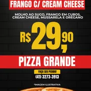 PROMOÇÃO DE TERCA: PROMO FRANGO COM CREAM CHEESE - PROMOÇÃO DE TERCA (Ingredientes: frango, Molho ao sugo, mussarela, oregano)