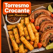 Porções Pequena 500g: Torresmo Crocante+ Mandioca - Porção (Ingredientes: Panceta, Mandioca Processada)