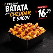 Porções: batata com cheddar e bacon - Porção Pequena (Ingredientes: Bacon em cubos, Cheddar)