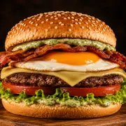 Clássicos Stark 2.0: X-tudo stark - Clássicos Stark 2.0 (Ingredientes: 1 carne tradicional, Alface, Bacon, batata palha, Molho verde, Ovo, Queijo prato fatia polenghi, Tomate)