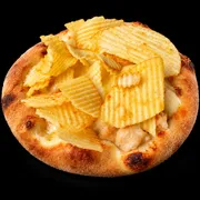 Esfihas salgadas: Esfiha Strogonoff de Frango Com Ruffles - Massa de esfiha com fubá, queijo mussarela, strogonoff de frango e Rufles.
