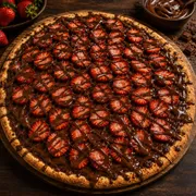 Equilibrio Gourmet: Dolce Protein Morango - Pizza Grande (Ingredientes: Chocolate 90%, Ganache, Massa Integral, Morango)