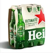 Packs de Cervejas: Pack Heineken Ultimate Long Neck 330ml c/ 6uni. - Cerveja Heineken Sem Glúten 30% Menos Calorias