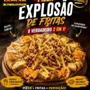 Especiais: PIZZA EXPLOSÃO DE FRITAS - Pizza MEDIA (Ingredientes: Bacon, Batata Palha, Cheddar, Requeijão)