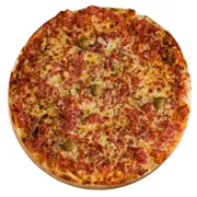 Tradicionais: Presunto - Pizza Grande (Ingredientes: Massa, Molho, Mussarela, Orégano, Presunto, Tomate, Azeitona Verde)