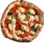 Tradicionais: Napolitana - Pizza Grande (Ingredientes: Massa, Molho, Mussarela, Alho fresco fatiado, Parmesão, Orégano, Fio de azeite)
