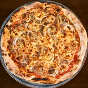 Especiais: 45 - Atum - Pizza Grande (8 Fatias 35cm) (Ingredientes: Atum, Cebola, Molho de Tomate Italiano, Muçarela, Orégano)