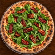 Com Vegetais: 44 - Rucula - Pizza Grande (8 Fatias 35cm) (Ingredientes: Molho de Tomate Italiano, Muçarela, Orégano, Rúcula, Tomate Seco)