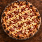 Favoritas: 23 - A Moda do Pizzaiolo - Pizza Grande (8 Fatias 35cm) (Ingredientes: Bacon, Catupiry, Lombo Canadense, Molho de Tomate Italiano, Orégano, Palmito)