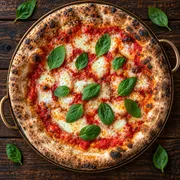 Italianinhas: 18 - Di Napoli - Pizza Grande (8 Fatias 35cm) (Ingredientes: Manjericão, Molho de tomate pelati italiani, Muçarela de Búfala, Orégano)